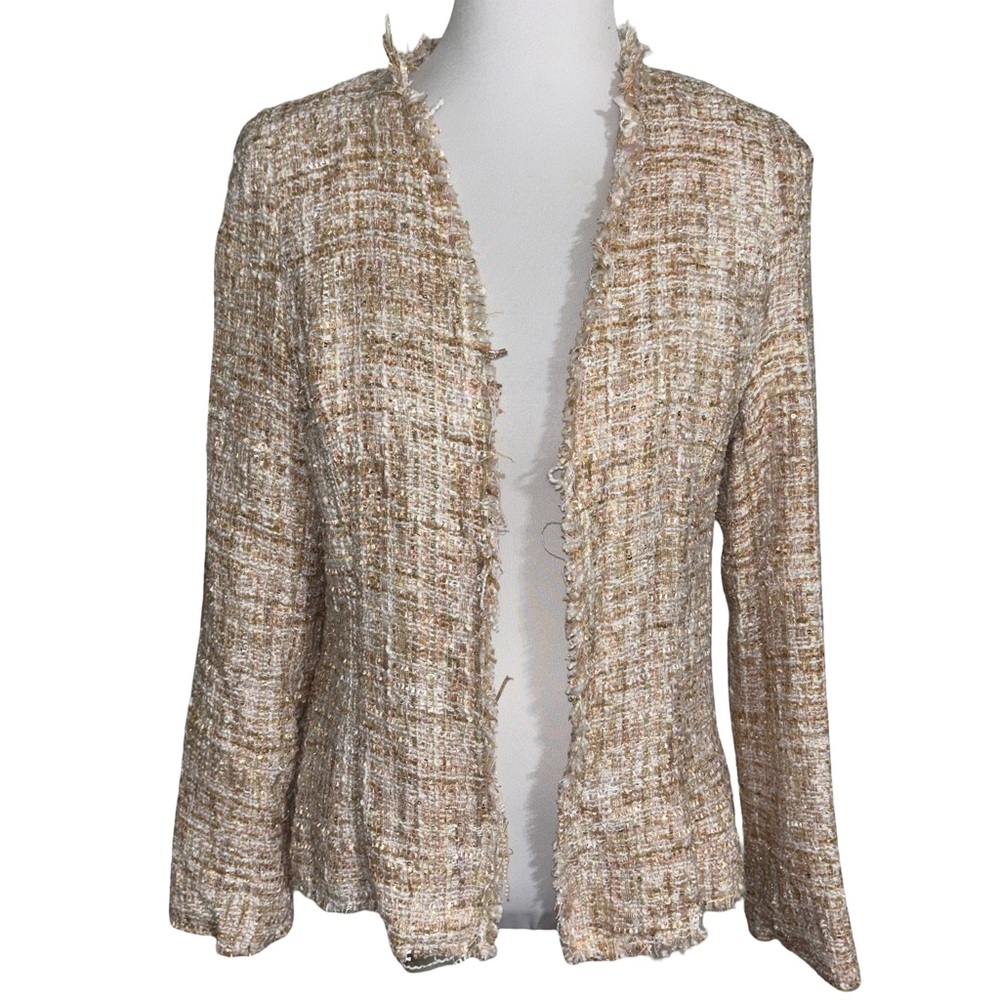 ANDREE BY UNIT Women's Cream Tweed Blazer